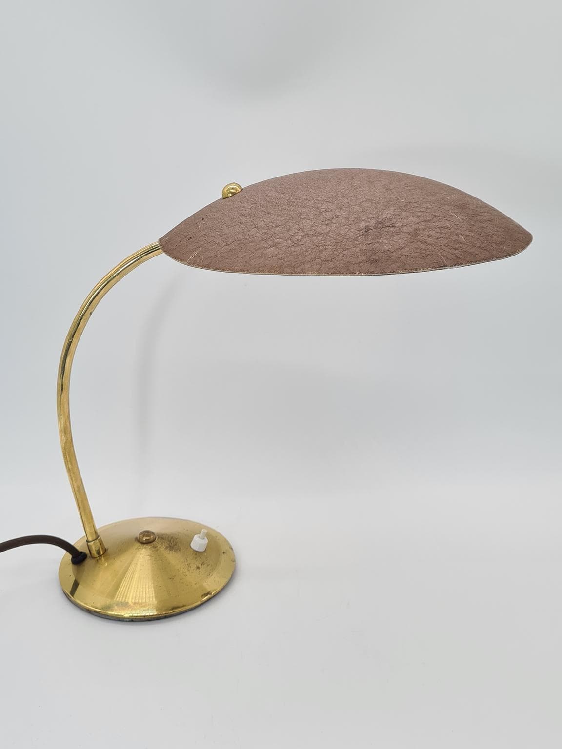 Lampa stołowa, złoty mosiądz, lata 60. - 223280