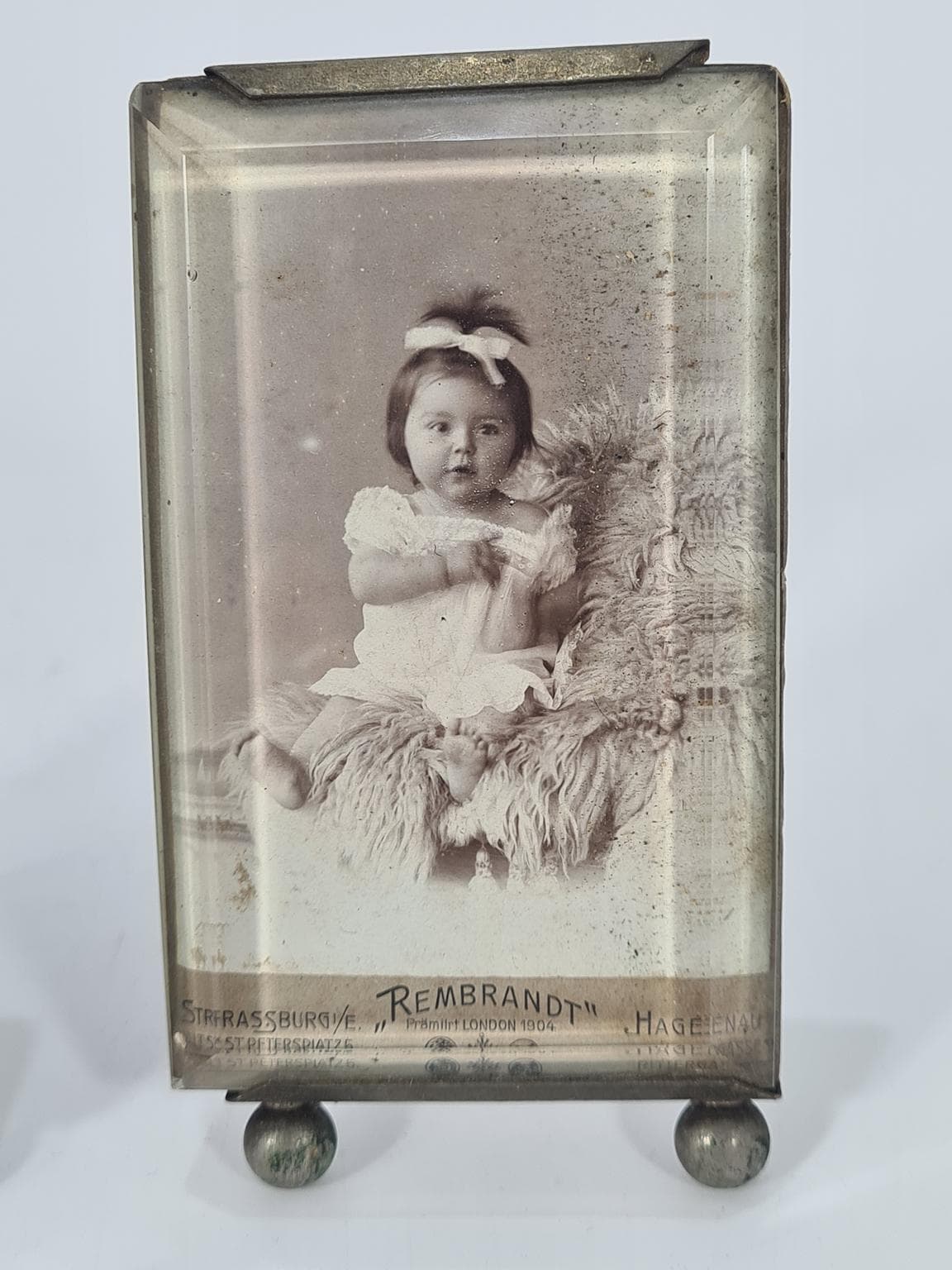 Pair of photo frames Belle Époque, transparent glass, metal, France, 1900s. - 223343