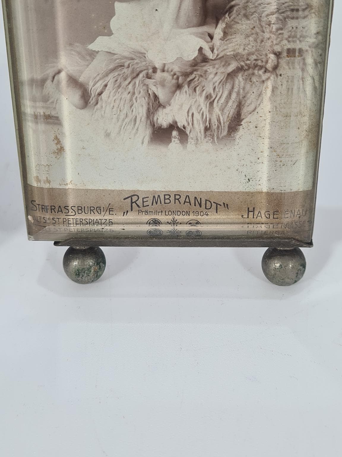 Pair of photo frames Belle Époque, transparent glass, metal, France, 1900s. - 223341