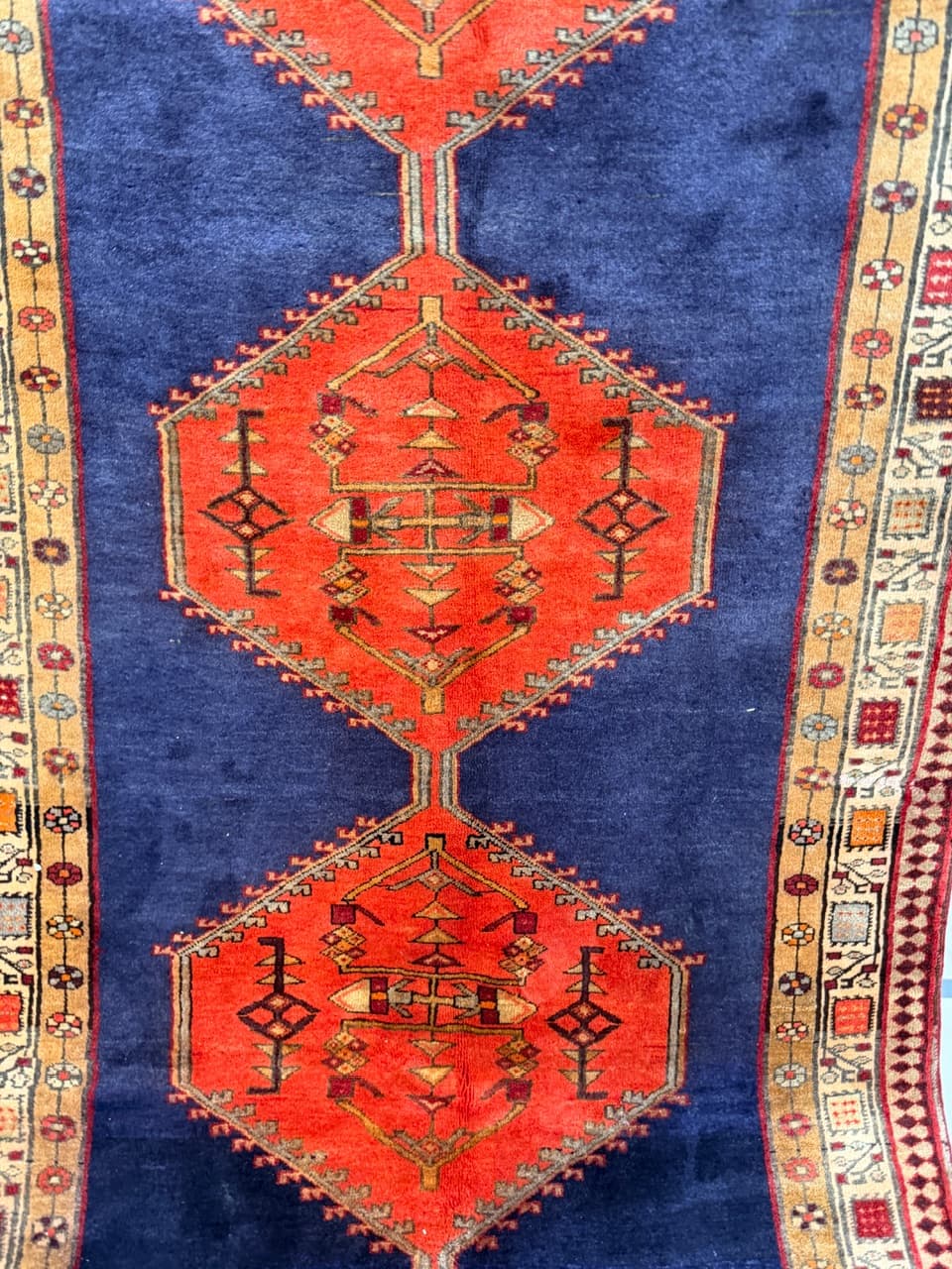 Chodnik Hamadan 310x140 cm, granatowy, wełna, Iran - 223394