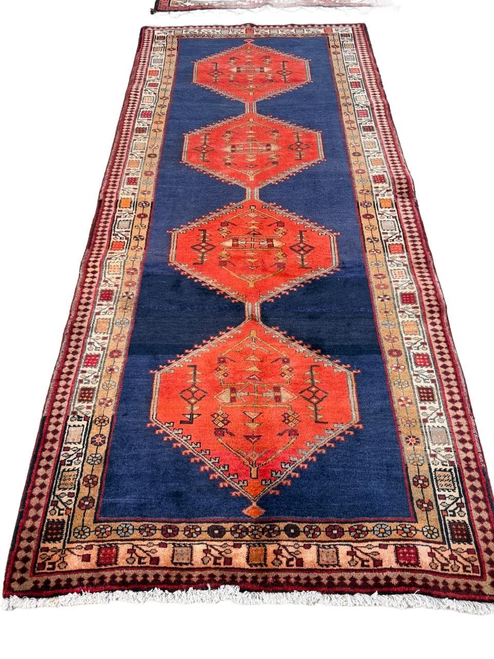 Chodnik Hamadan 310x140 cm, granatowy, wełna, Iran