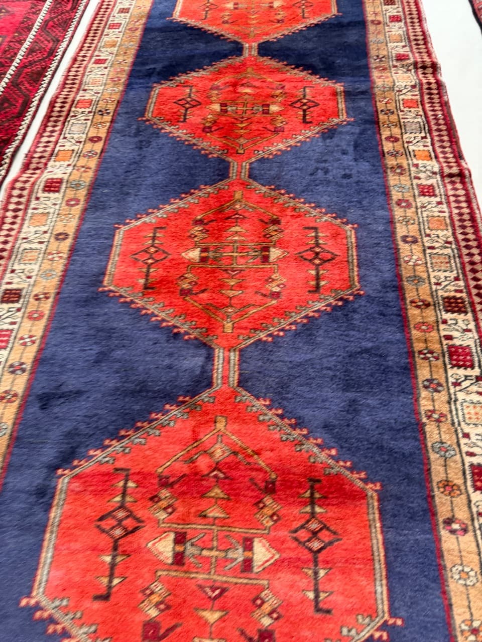 Chodnik Hamadan 310x140 cm, granatowy, wełna, Iran - 223399