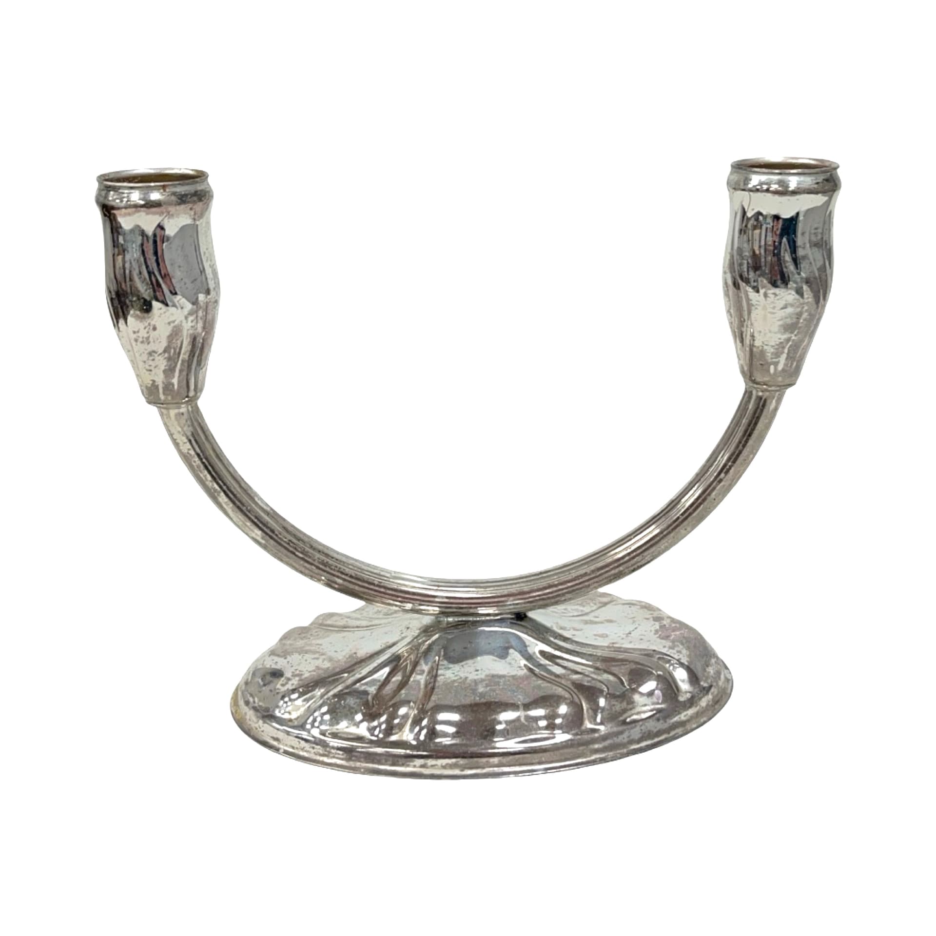 Candlestick Art Deco, silver, silver-plated metal, France, 1930s