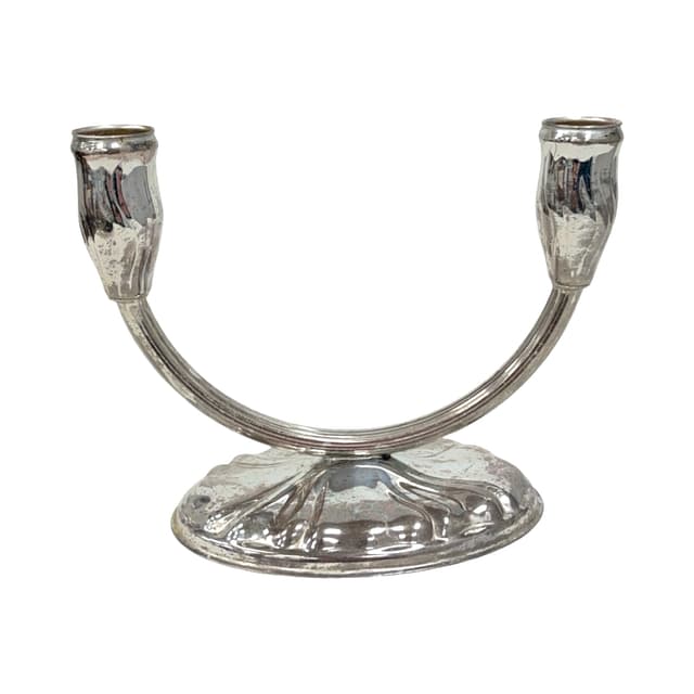 Candlestick Art Deco, silver, silver-plated metal, France, 1930s - DIMENSION