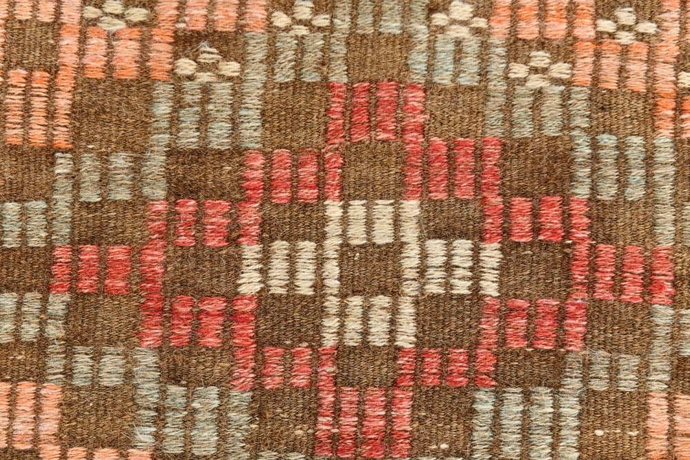Kilim 208x297 cm, zielony, czerwony, wełna, Turcja, lata 60. - 223840
