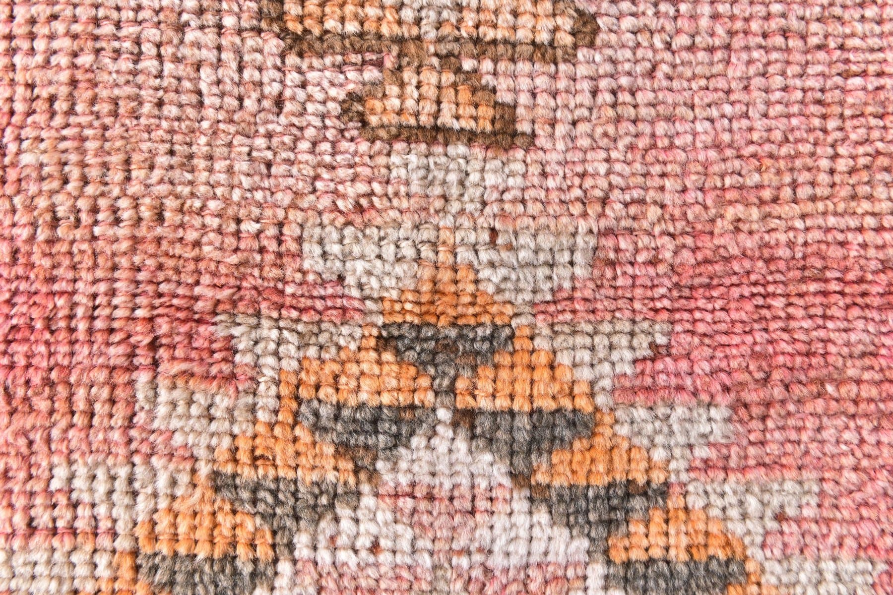 Runner Rug 85x395 cm, orange, beige, wool, Turkey, 1970s. - 223827