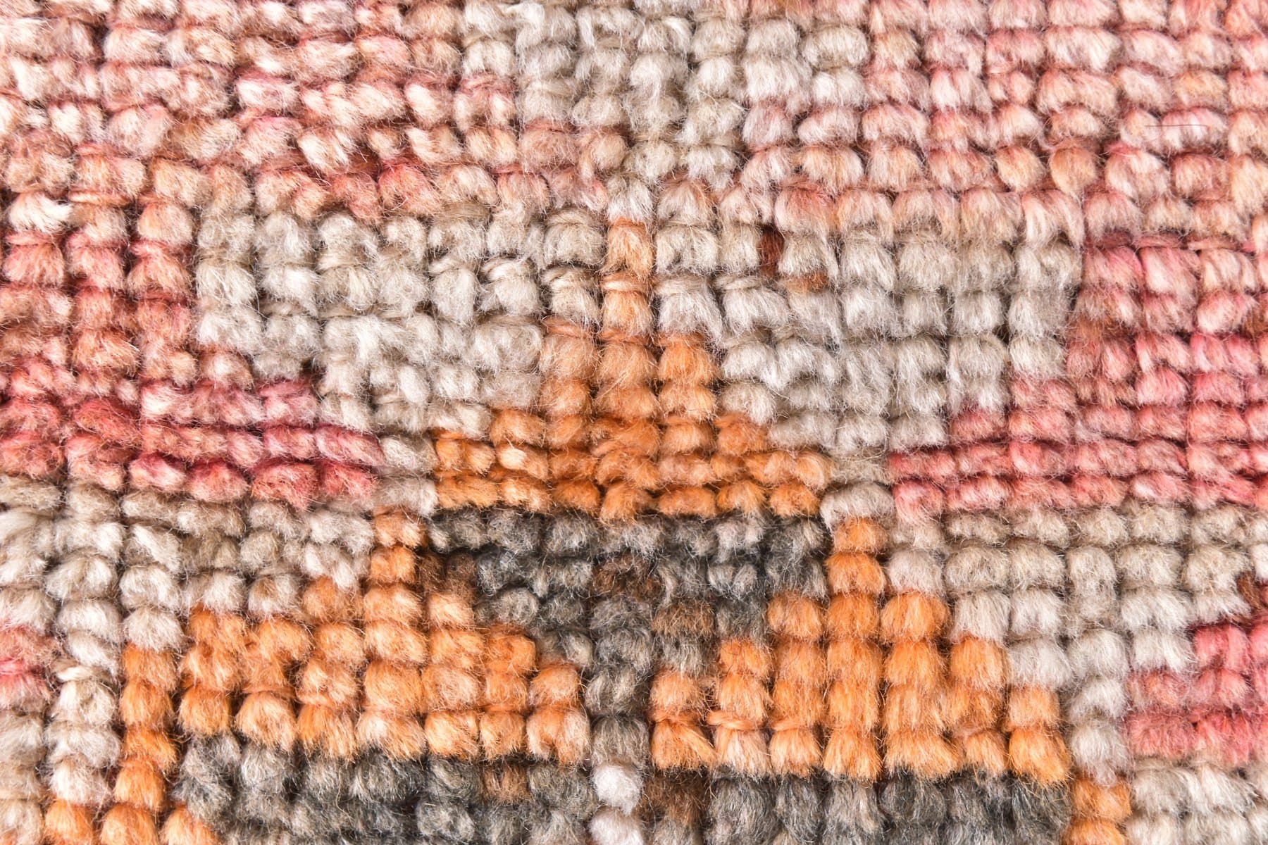 Runner Rug 85x395 cm, orange, beige, wool, Turkey, 1970s. - 223828