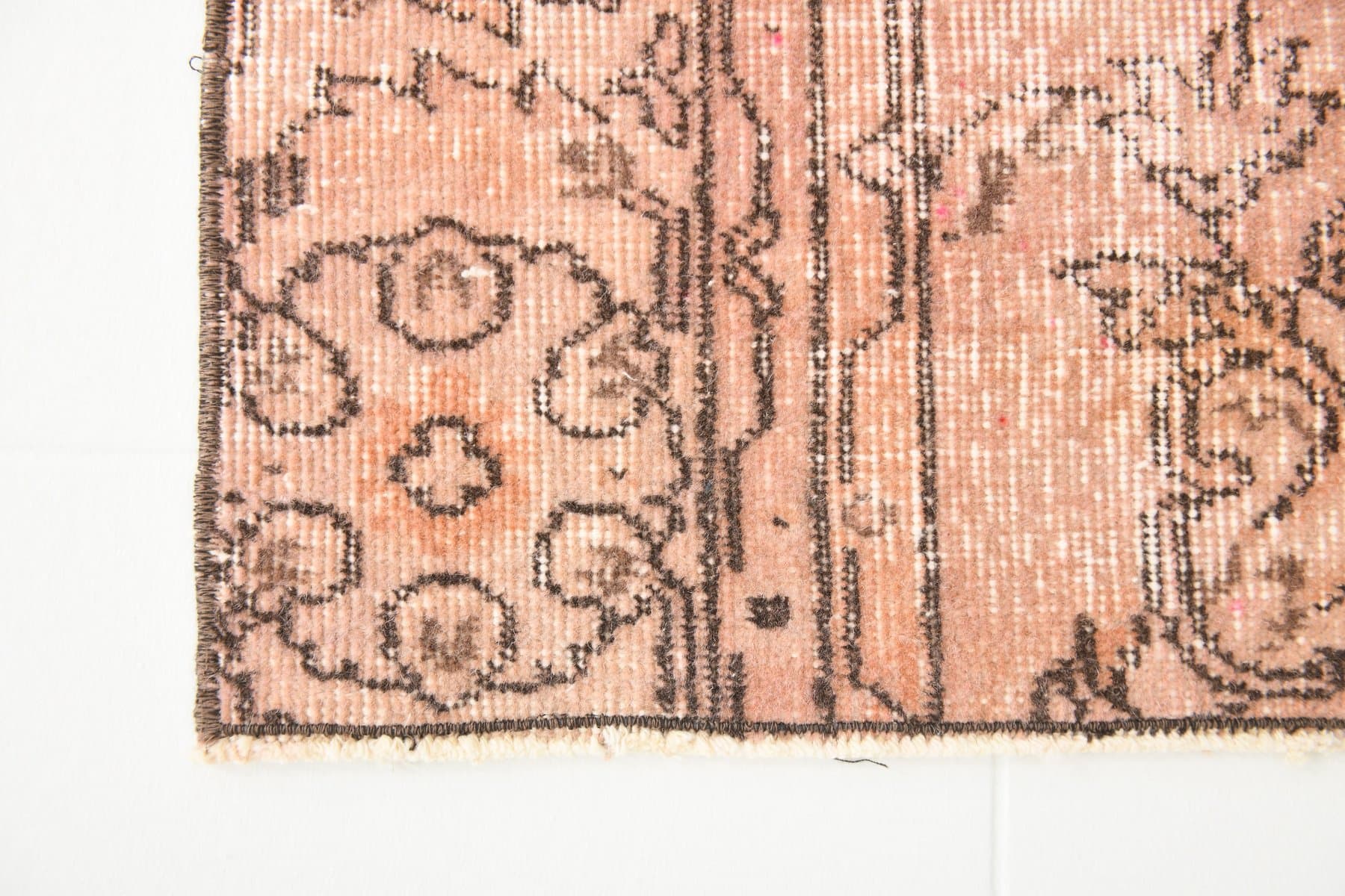 Chodnik 226x56 cm, różowy, wełna, Turcja, lata 70. - 223762