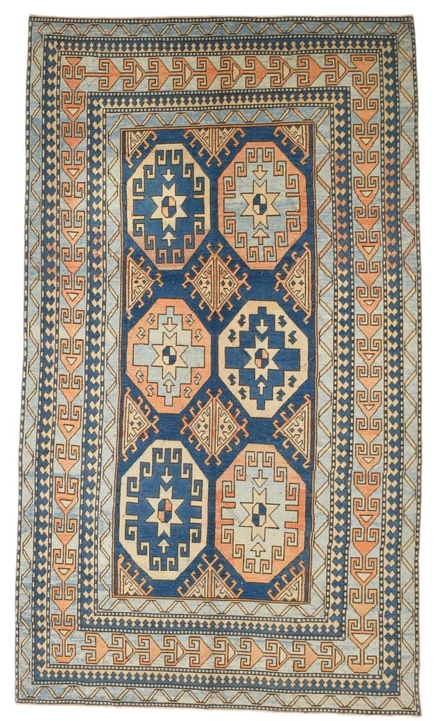 Dywan 328x188 cm, niebieski, wełna, Turcja, lata 60. - WYMIARY