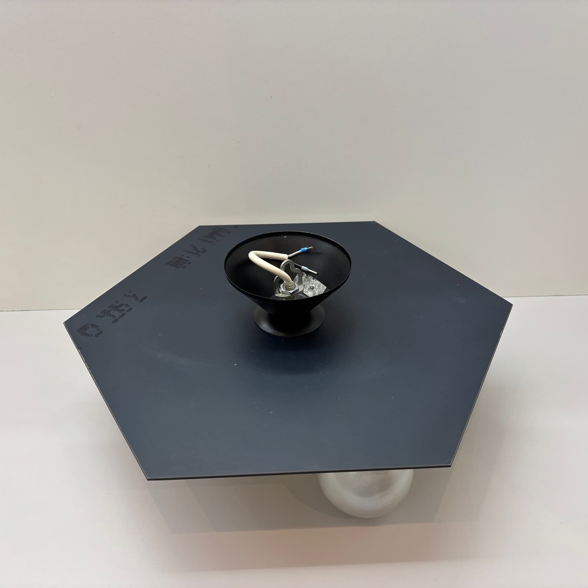 Plafon, lustrzany złoty, szkło, stal, Niemcy, lata 70. - 224049