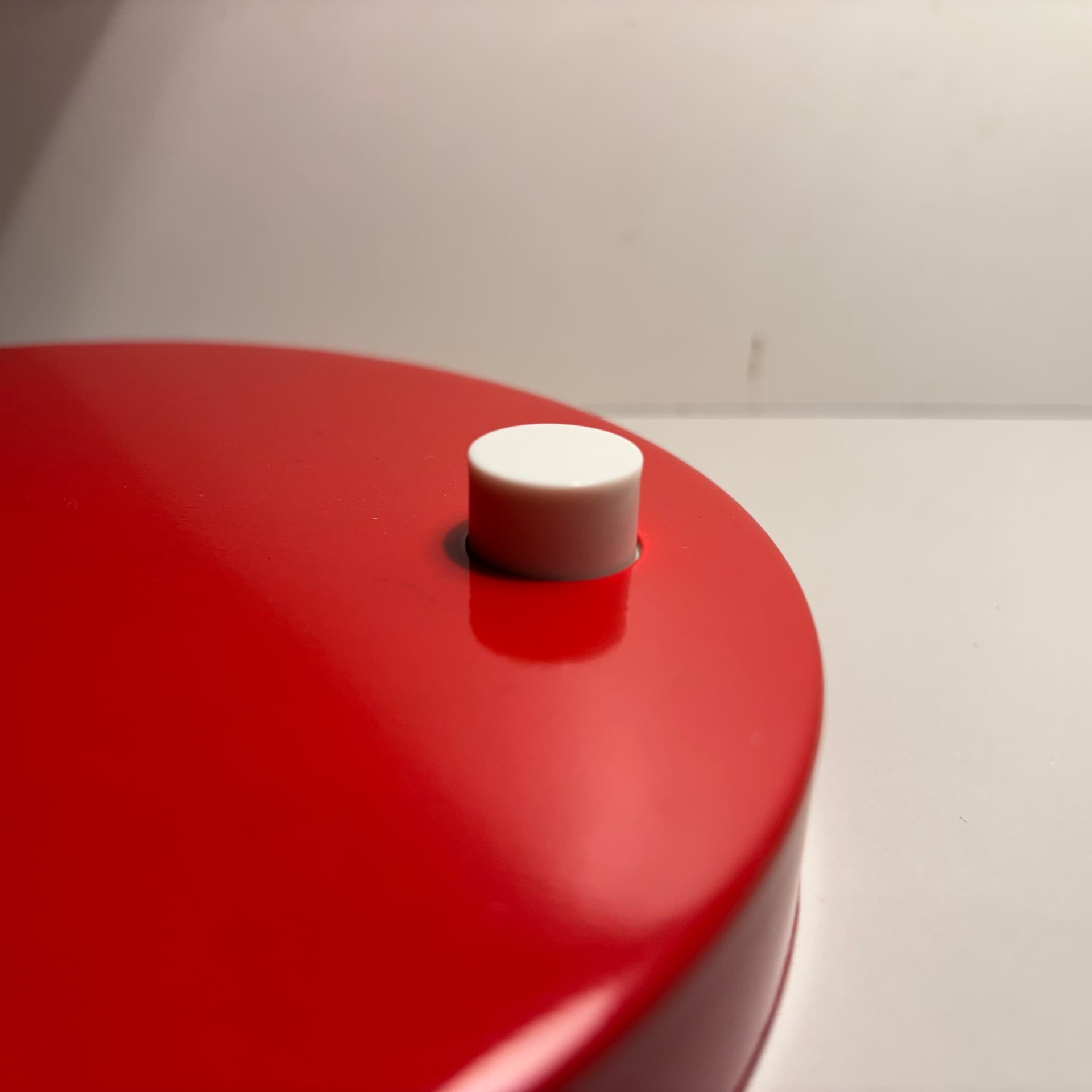 Lampka biurkowa, czerwony, metal lakierowany, chrom, Niemcy, lata 70. - 224057