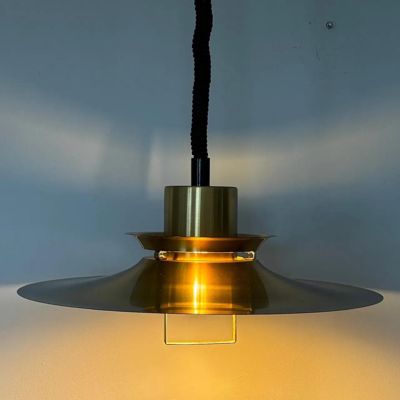 Brass Pendant Lamp, by A. Dutka for Vitrika, Denmark, 1970s - 16382