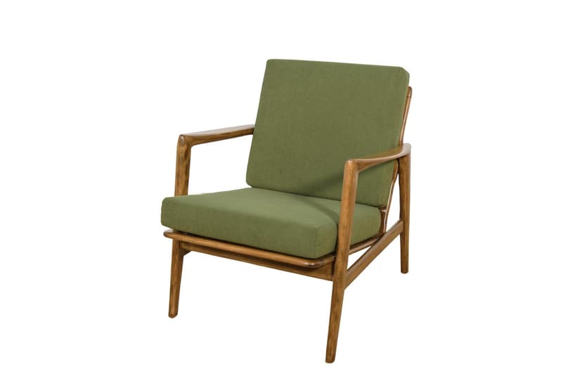 Fotel 300-139, oliwkowy, buk, Swarzędzka Fabryka Mebli, Polska, lata 60.