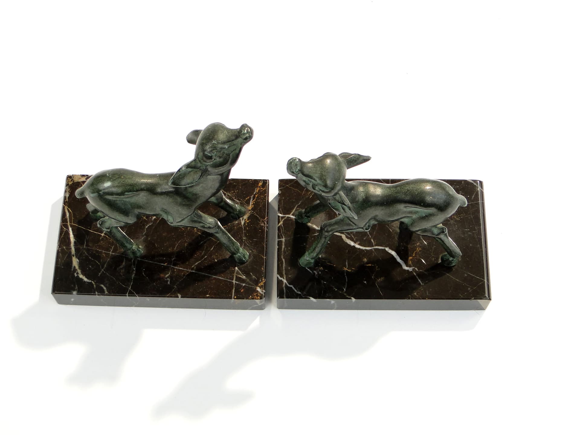 Podpórki do książek Art deco z sarenkami, Francja lata 20. - 224374