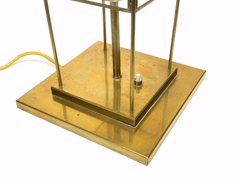 Lampa stołowa Art déco, mosiądz złoty, szkło, Warsztaty Wiedeńskie, Austria, lata 20. - 224424