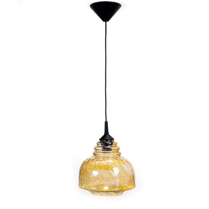 Lampa wisząca Pop Art, szkło sodowe brązowy, Polska, lata 70.