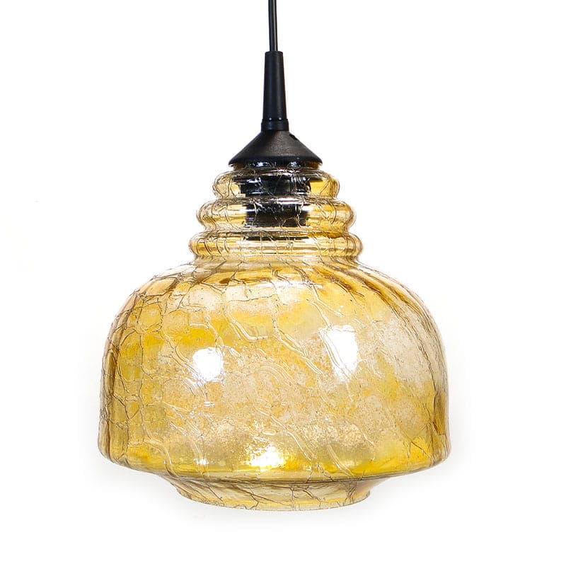 Lampa wisząca Pop Art, szkło sodowe brązowy, Polska, lata 70. - 224464