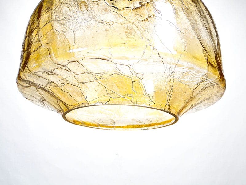 Lampa wisząca Pop Art, szkło sodowe brązowy, Polska, lata 70. - 224461