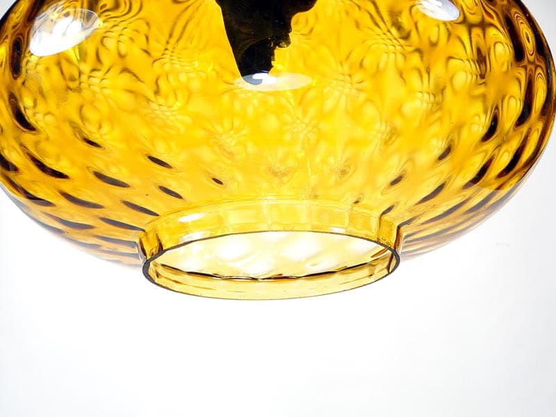 Lampa wisząca, szkło żółty, Lumet, Polska, lata 60. - 224512