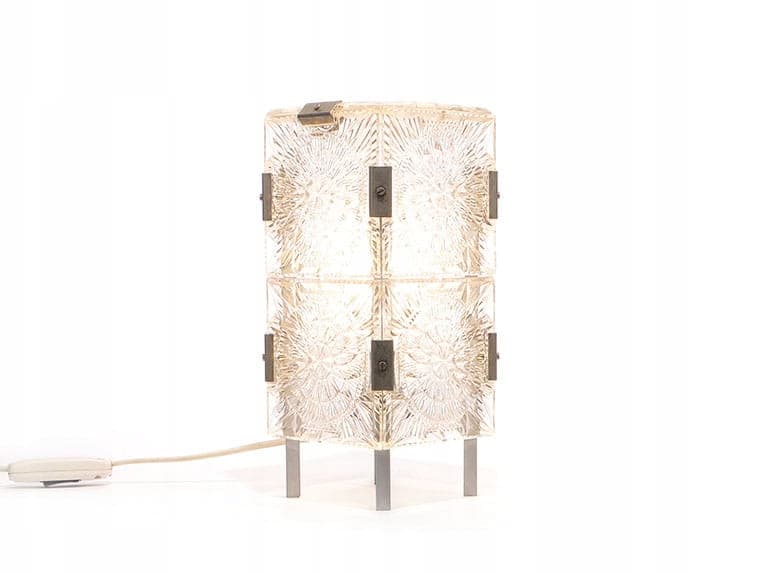 Lampa stołowa New Look, transparent, kryształ, Kamenický Šenov, Czechy, lata 50. - 224523