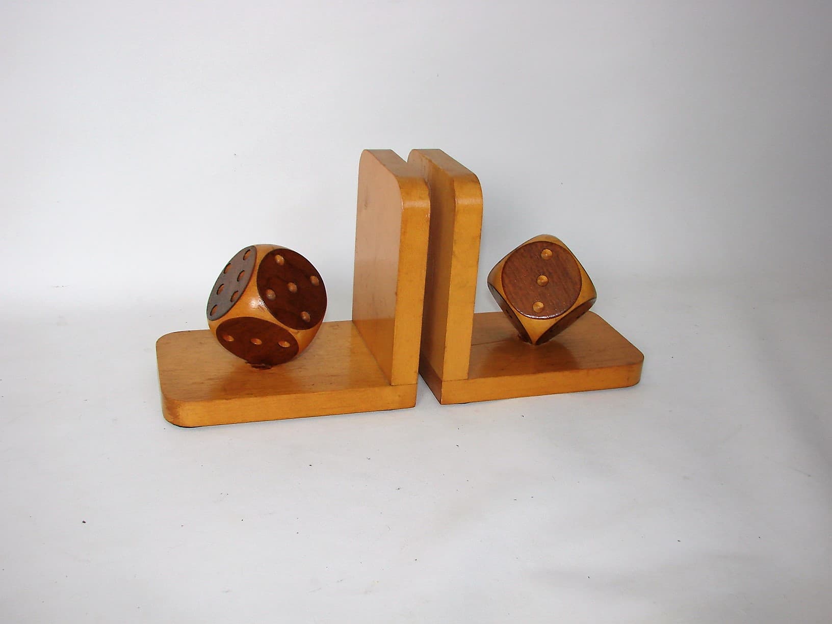 Para podpórek pod książki, brąz, drewno, lata 90. - 224548