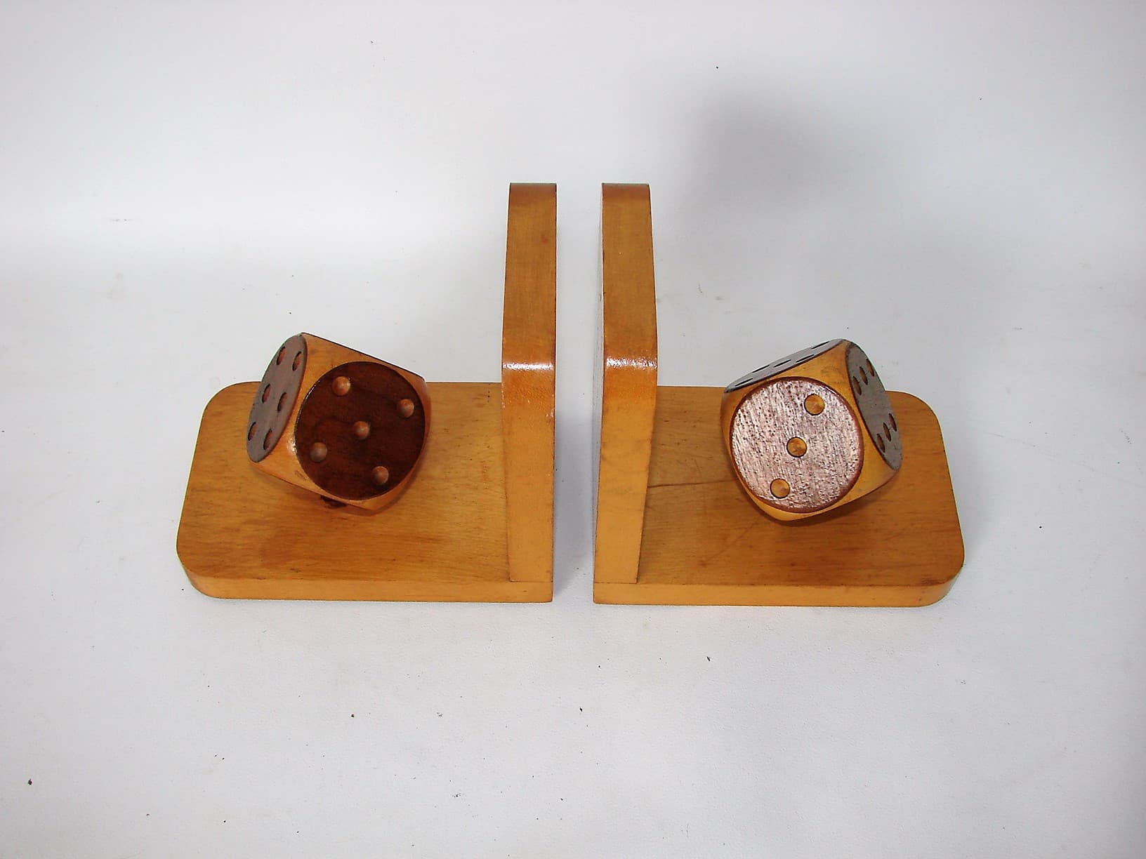 Para podpórek pod książki, brąz, drewno, lata 90. - 224547