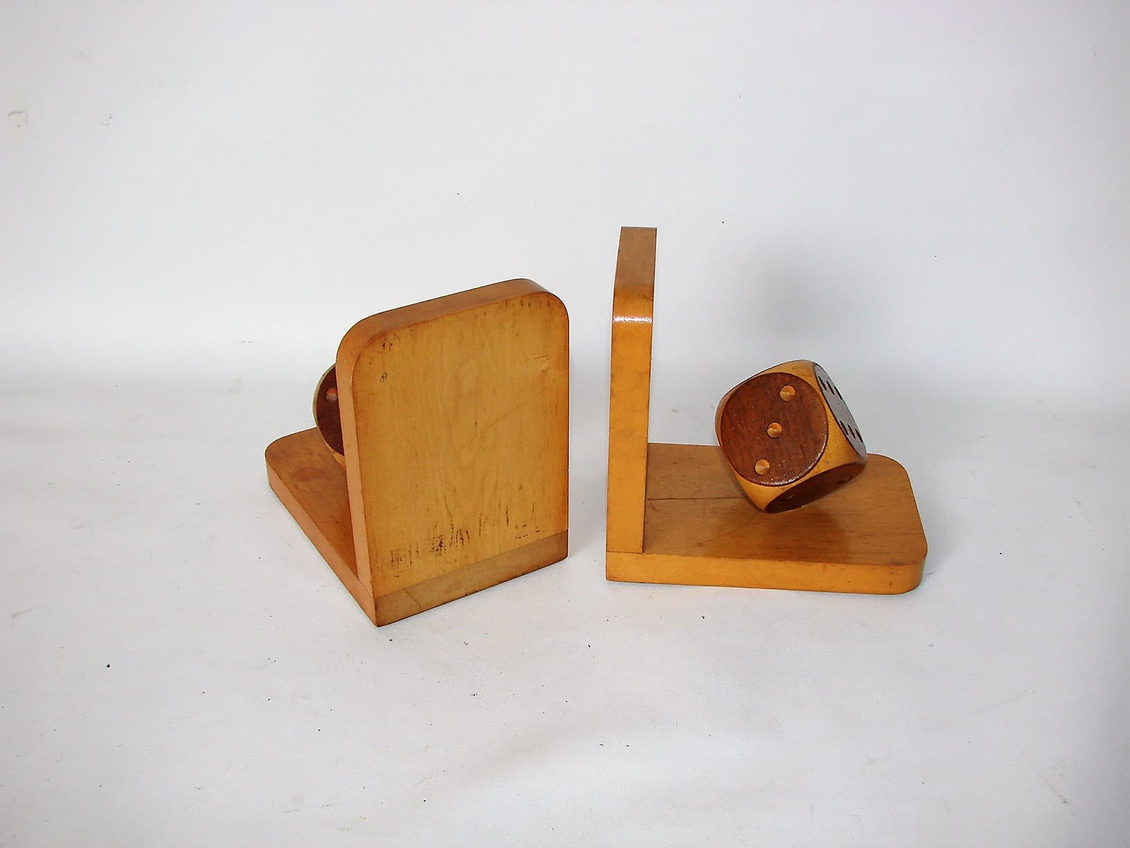 Para podpórek pod książki, brąz, drewno, lata 90. - 224546