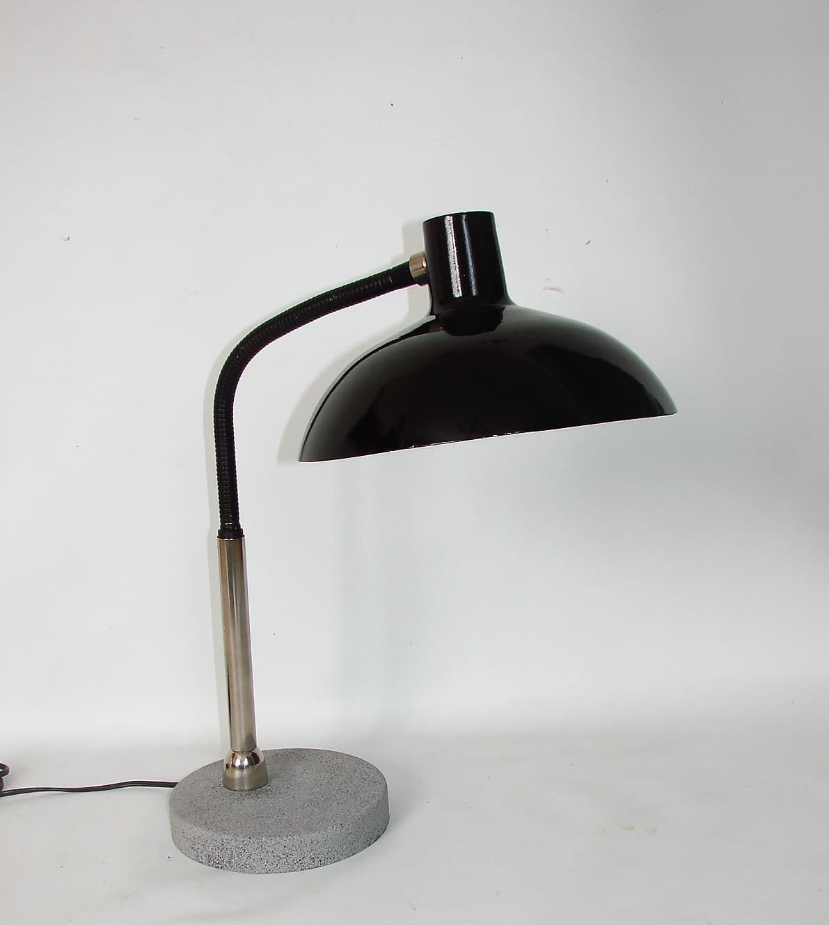Lampa biurkowa, czarny, metal aluminium, lata 60. - 224555