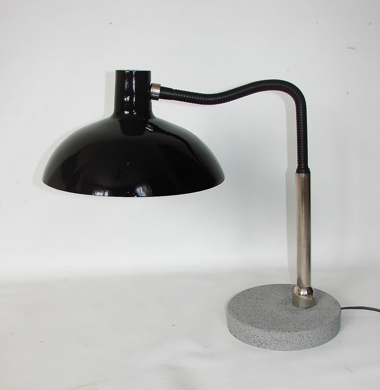Lampa biurkowa, czarny, metal aluminium, lata 60. - 224552