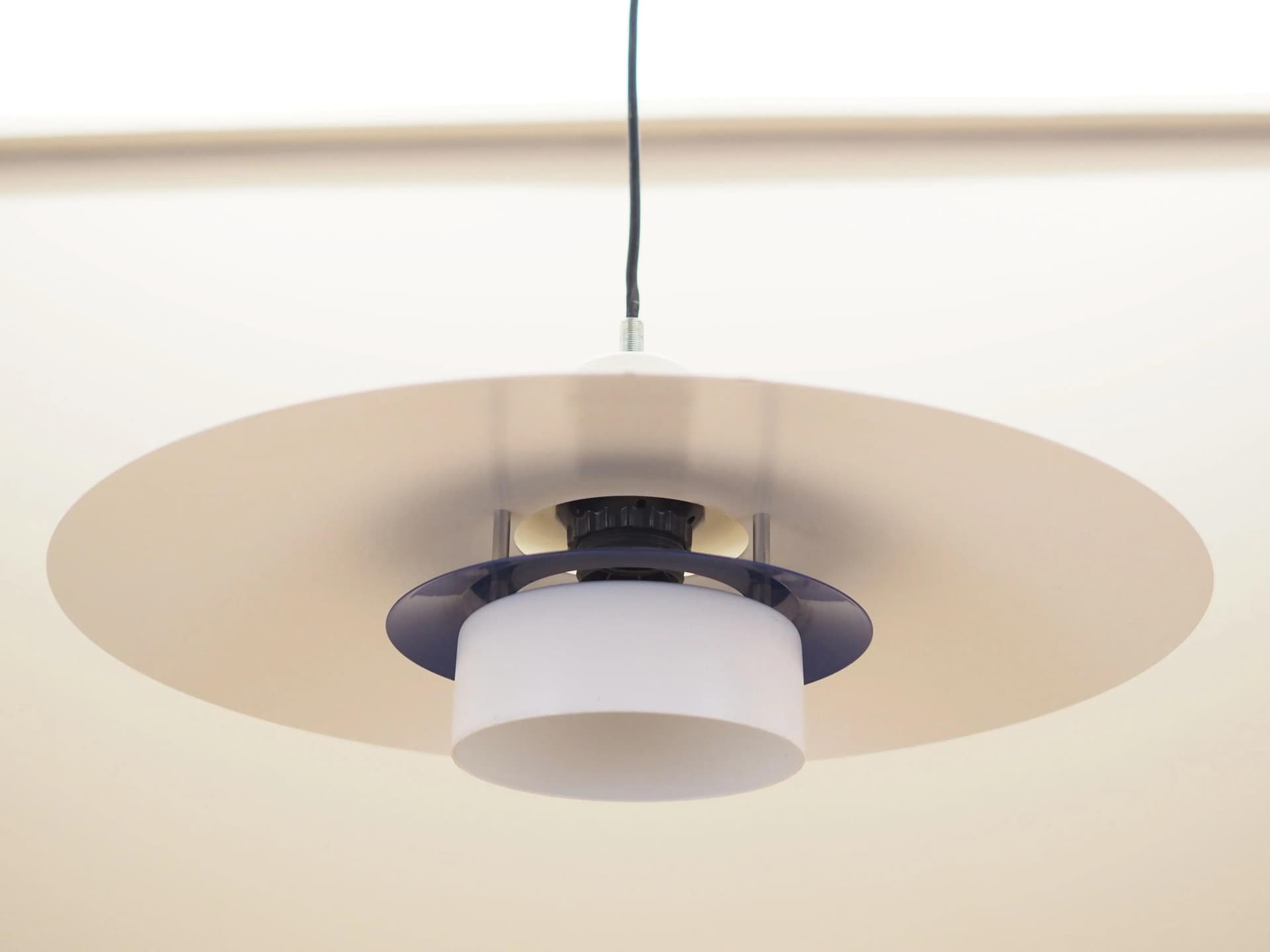 Pendant Lamp Topline, white metal, Design Light, Denmark, 1970s. - 16261