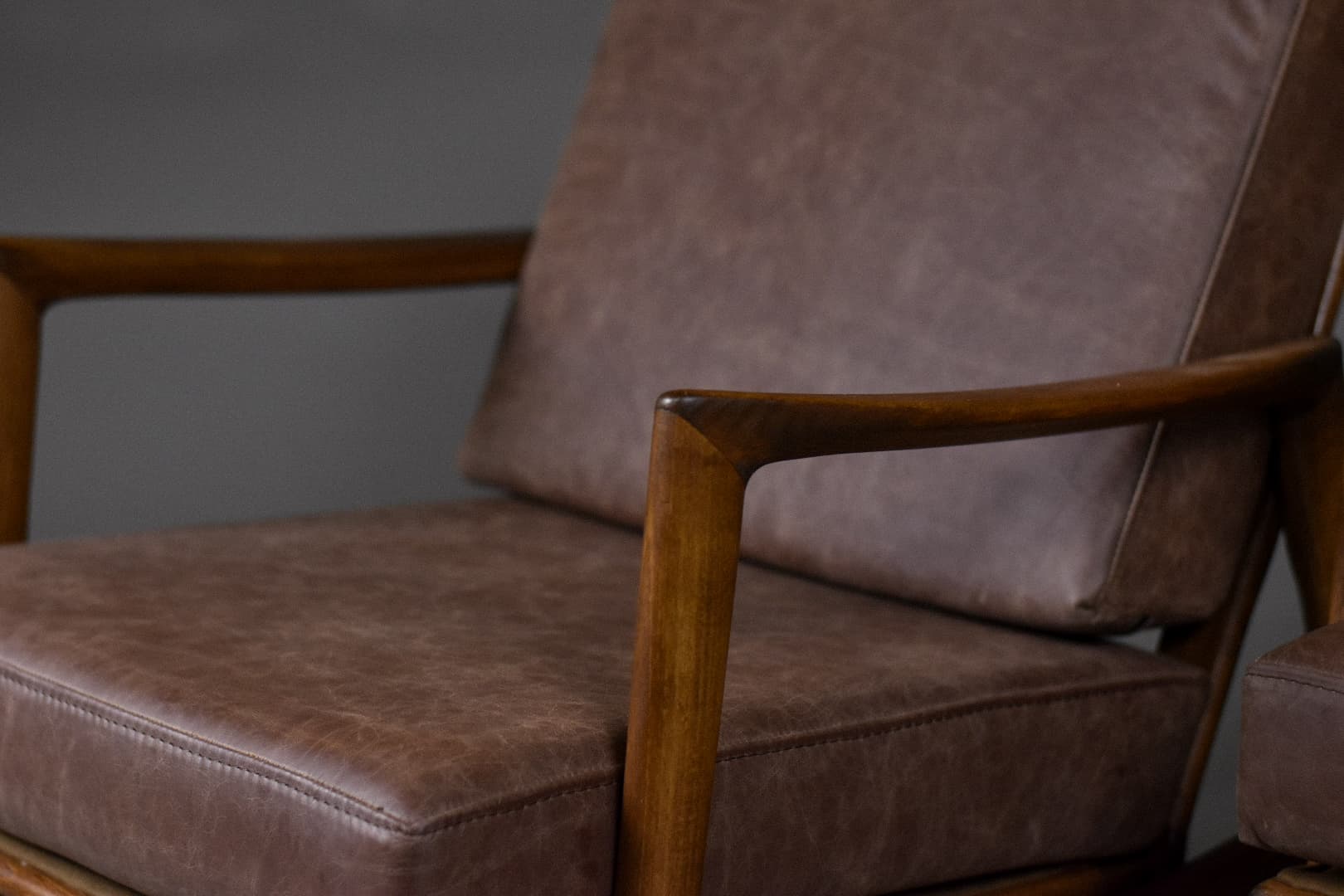 Para foteli 300-139 Stefan, brązowy, Polska, lata 60. - 224604