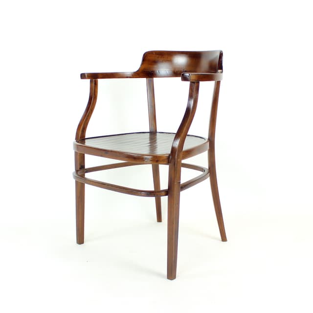 Fotel z podłokietnikami No. 6048, brązowy, drewno, proj. O. Wagner, Thonet, Austria, pocz. XX w. - WYMIARY