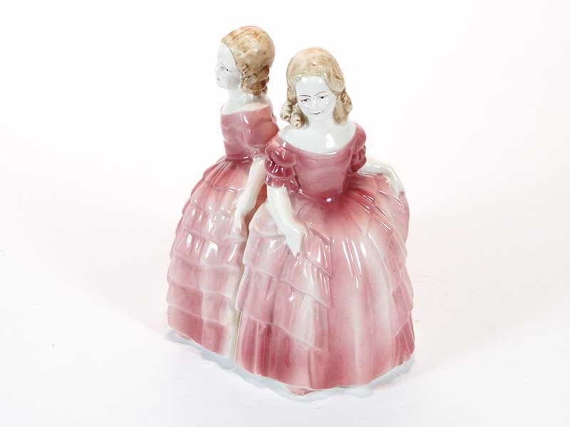 Podpórki do książek Siostry, róż, porcelana, Hertwig & Co., Niemcy, lata 40. - 224718