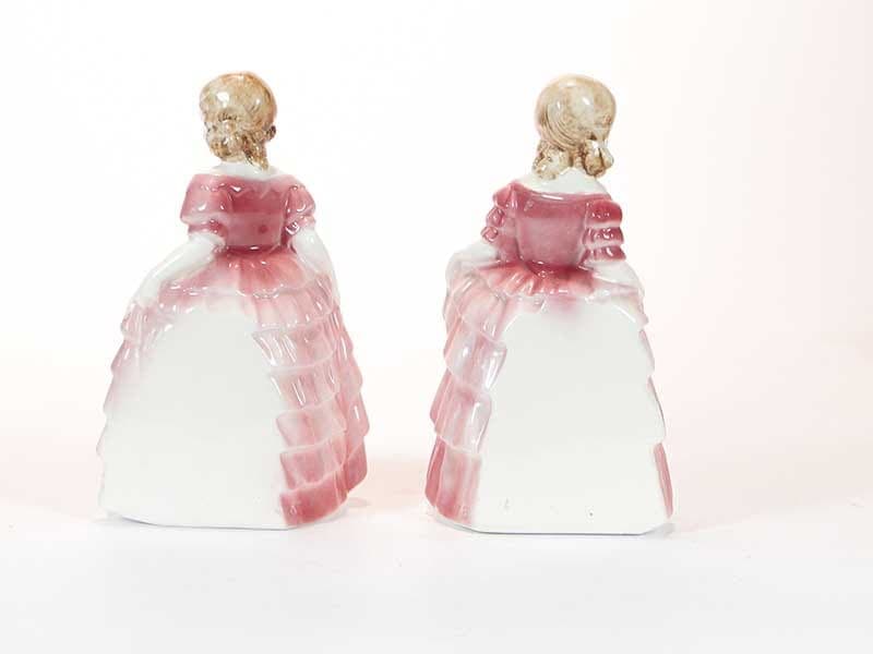 Podpórki do książek Siostry, róż, porcelana, Hertwig & Co., Niemcy, lata 40. - 224722