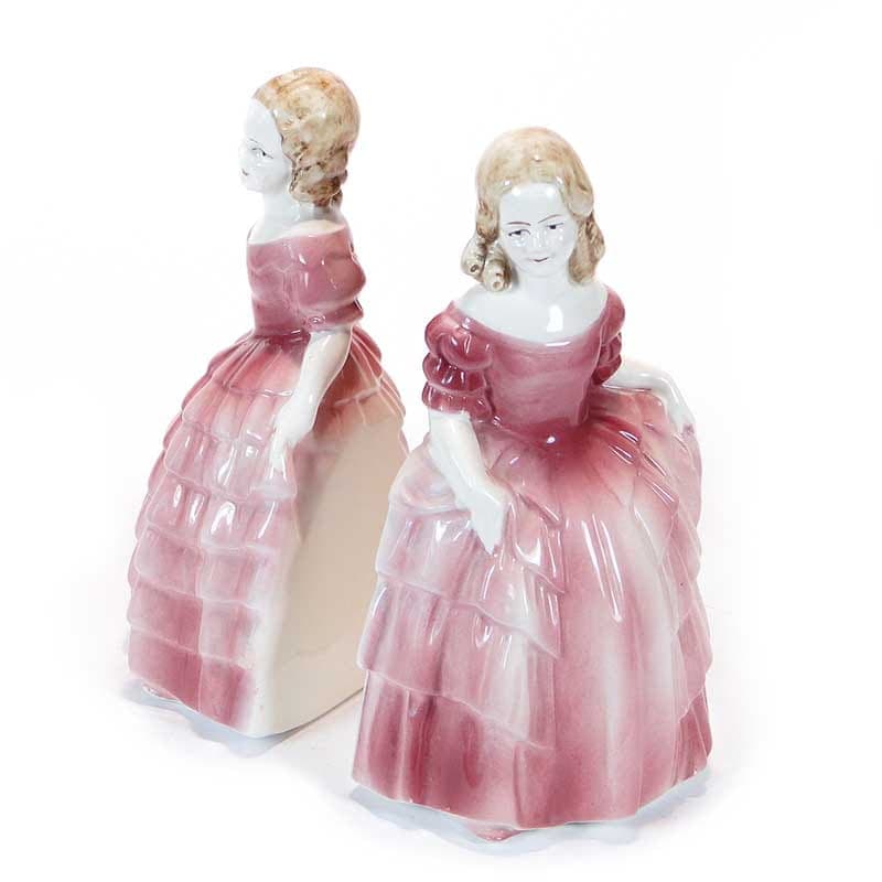 Podpórki do książek Siostry, róż, porcelana, Hertwig & Co., Niemcy, lata 40. - 224719