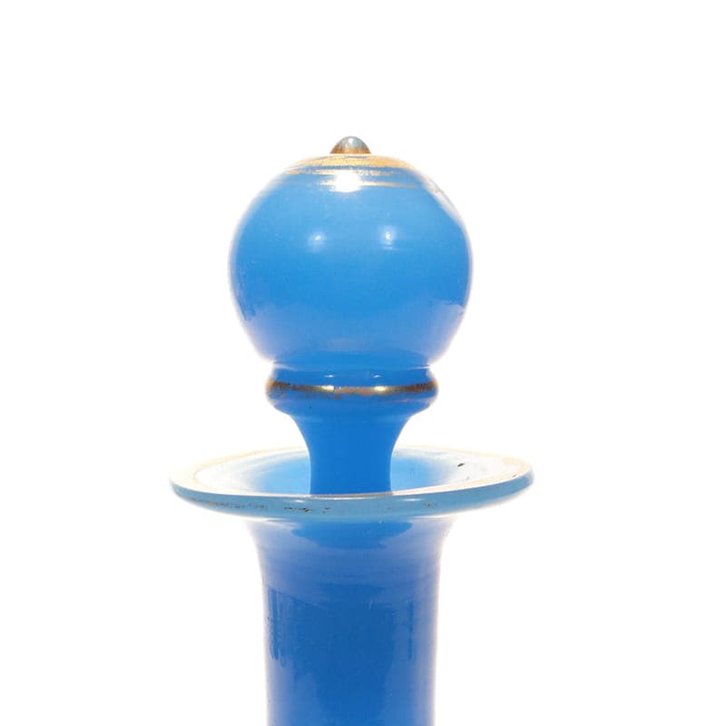 Karafka biedermeier, szkło opalowe błękitne, Austria, XIX w. - 224727