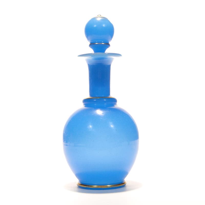 Karafka biedermeier, szkło opalowe błękitne, Austria, XIX w.