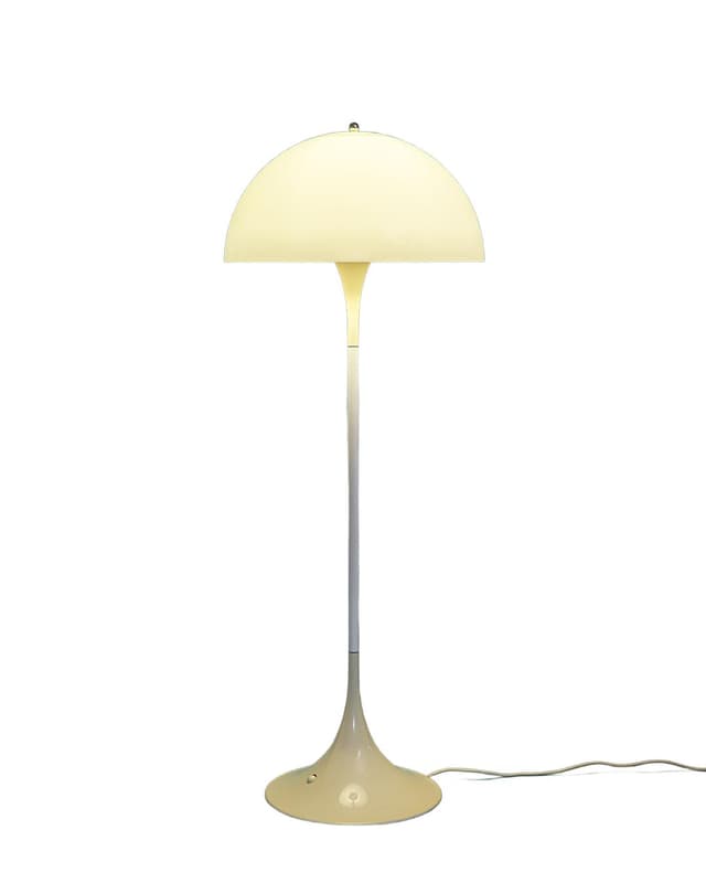 Lampa podłogowa Panthella, biały, metal tworzywo, proj. V. Panton, Louis Poulsen, Dania, lata 70. - WYMIARY
