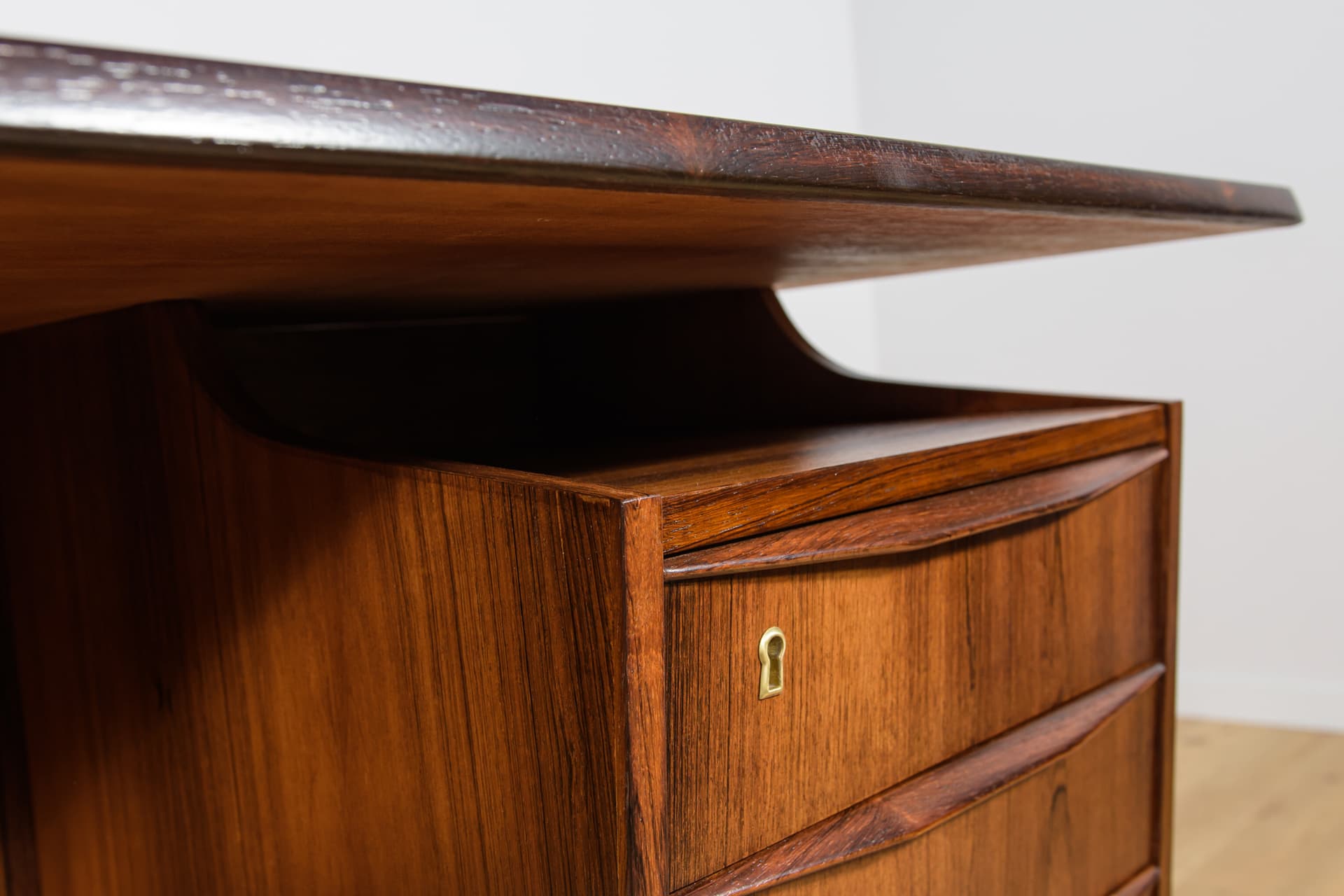 Biurko wolnostojące, palisander brązowy, Dania, lata 60. - 224788