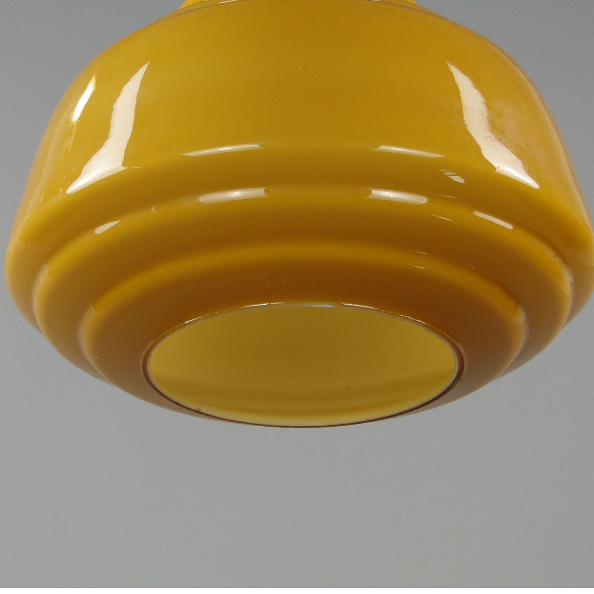 Lampa wisząca Pop Art, żółty, szkło, Polam, Polska, lata 60. - 224816