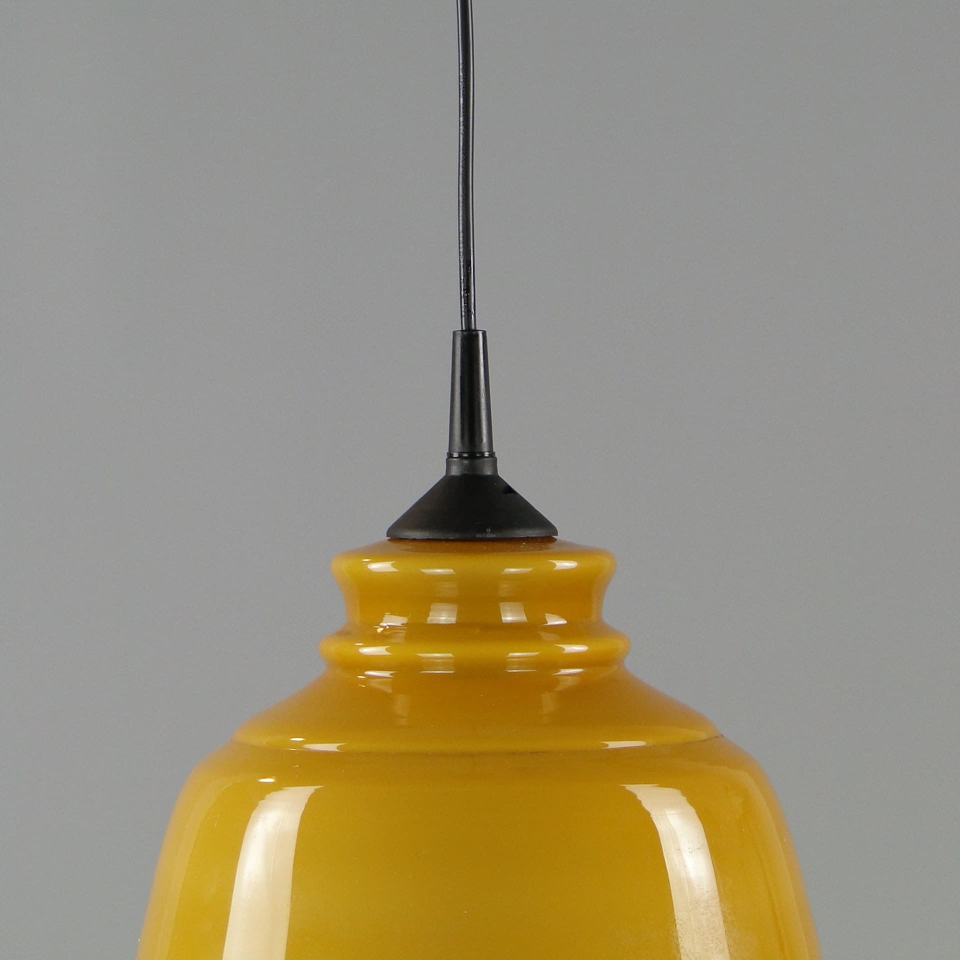 Lampa wisząca Pop Art, żółty, szkło, Polam, Polska, lata 60. - 224814