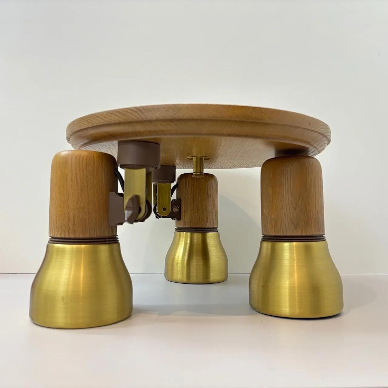 Dębowo-mosiężny plafon, Temde, Niemcy, lata 80. - 16492