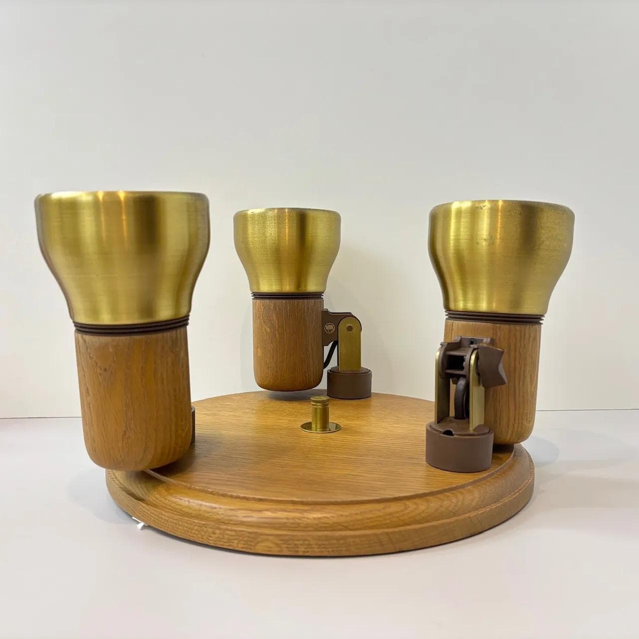 Dębowo-mosiężny plafon, Temde, Niemcy, lata 80. - 16495