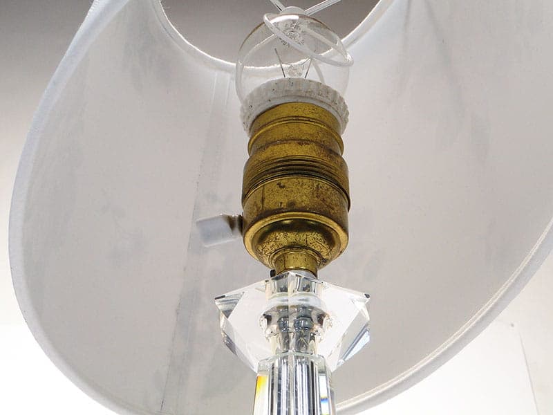 Lampa stołowa Art Deco, kryształ transparentny, Bohemia, Czechy, lata 20. - 224985