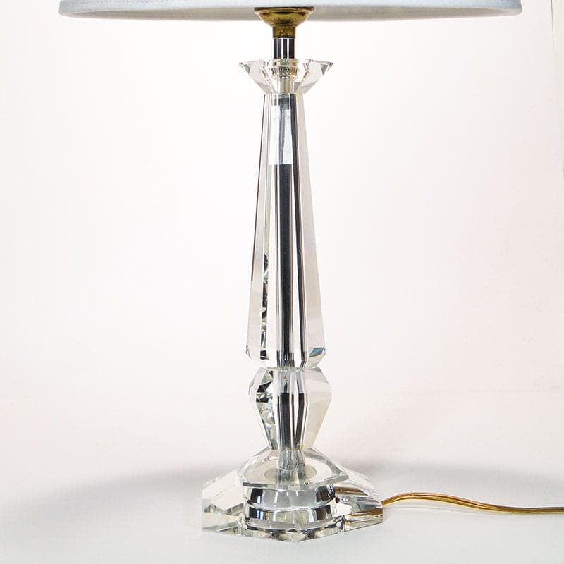 Lampa stołowa Art Deco, kryształ transparentny, Bohemia, Czechy, lata 20. - 224982