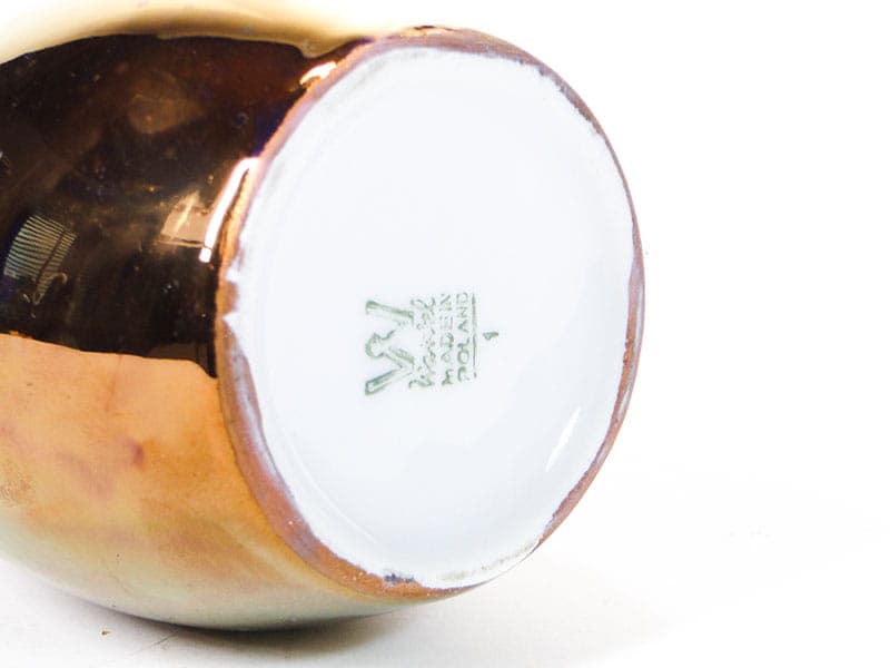 Wazon, złoty, porcelana, Polska, lata 50. - 225108