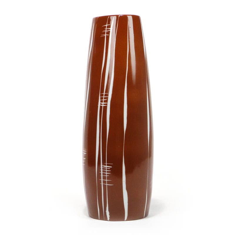 Wazon Wawel, porcelana brązowy, Zakłady Porcelany Stołowej Wałbrzych, Polska, lata 50. - 225154