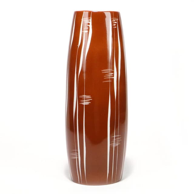 Wazon Wawel, porcelana brązowy, Zakłady Porcelany Stołowej Wałbrzych, Polska, lata 50. - WYMIARY