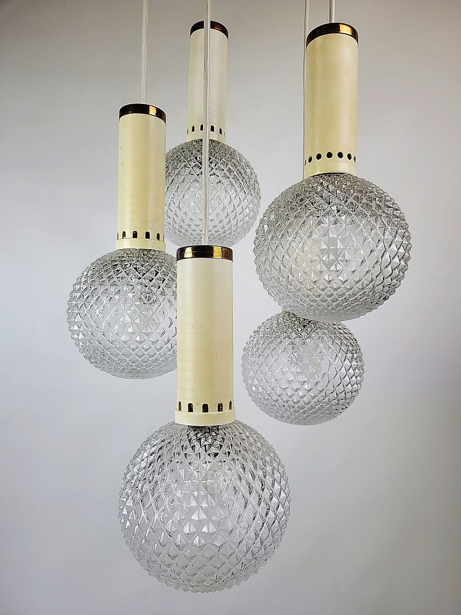 Lampa kaskadowa, transparentne szkło, lata 70. - 225212