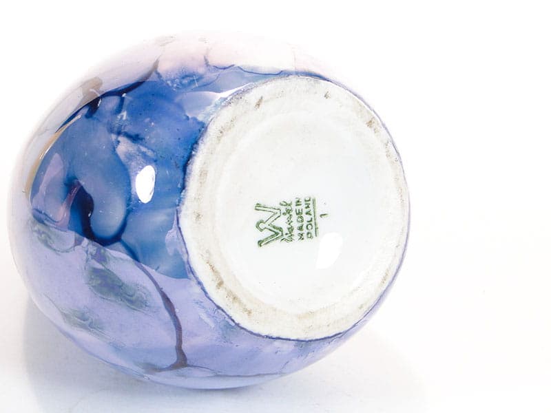 Wazon Kropla, porcelana niebieski, proj. Z. Śliwowska-Wawrzyniak, Polska, lata 50. - 225221